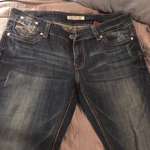 Fancy brand new western style blue jeans